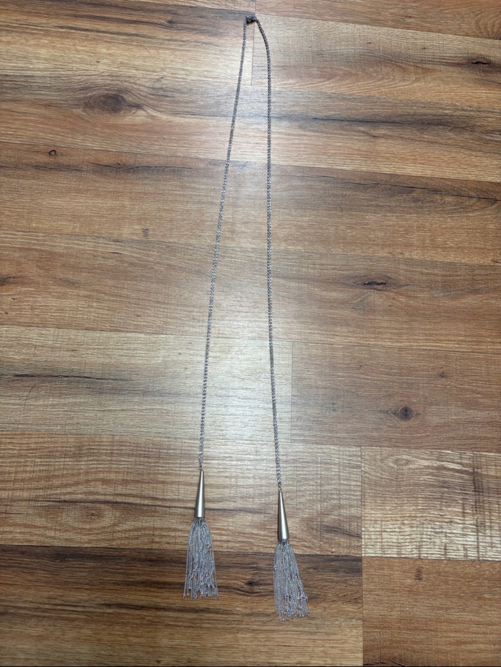 Kendra Scott Silver Double Tassel Lariat Necklace